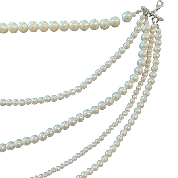 Elegant Multi-Strand Faux Pearl Necklace - Picture 6 of 12